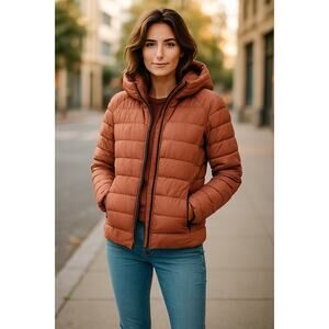 Bernardo Performance Jacket Coat Hood Packable Pockets Side Panels Extra Stretch